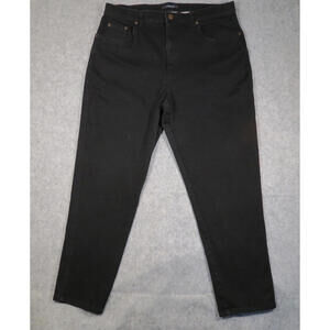VTG Bill Blass Jeans Womens Black Stretch Denim Straight High Rise Classic 16S
